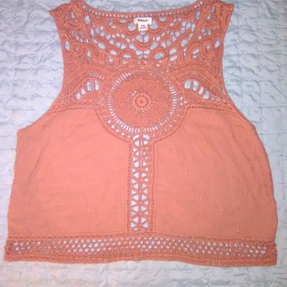 Garage coral crop top